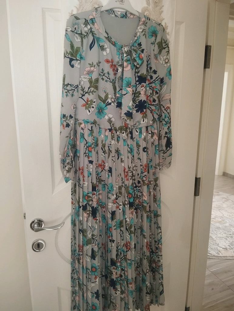 astarlı sifon elbise - 2