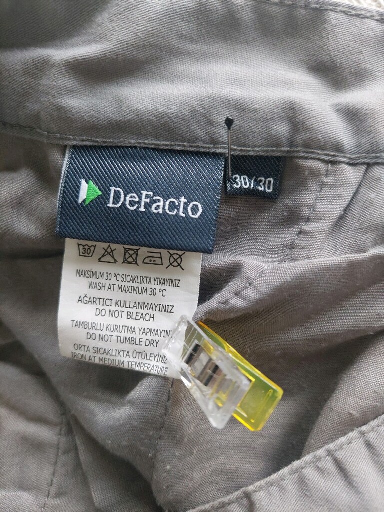 DEFACTO erkek gri ince chino pantolon 30/30 beden - 7