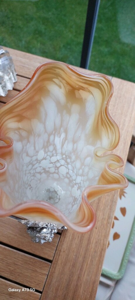 Murano Tarzı Sanat Camı Büyük Dekoratif Vazo İtalyan Stil Sanat Cam - 7