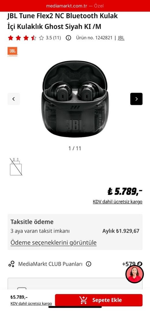 FIRSAT! SIFIR, JBL TUNE FLEX 2, KABLOSUZ BLUETOOTH KULAK İÇİ KULAKLIK - 2