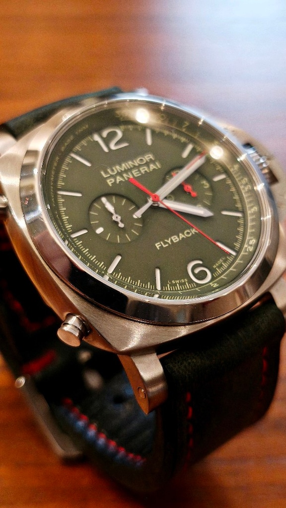 Panerai Luminor Chrono Flyback Verde Militare PAM01296 - 5