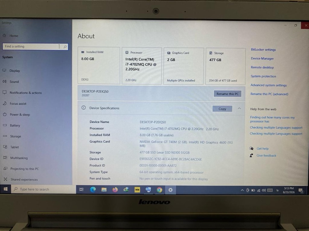 Lenovo Z510_Core i7_GeForce GT 740M_ 500 GB SSD - 11