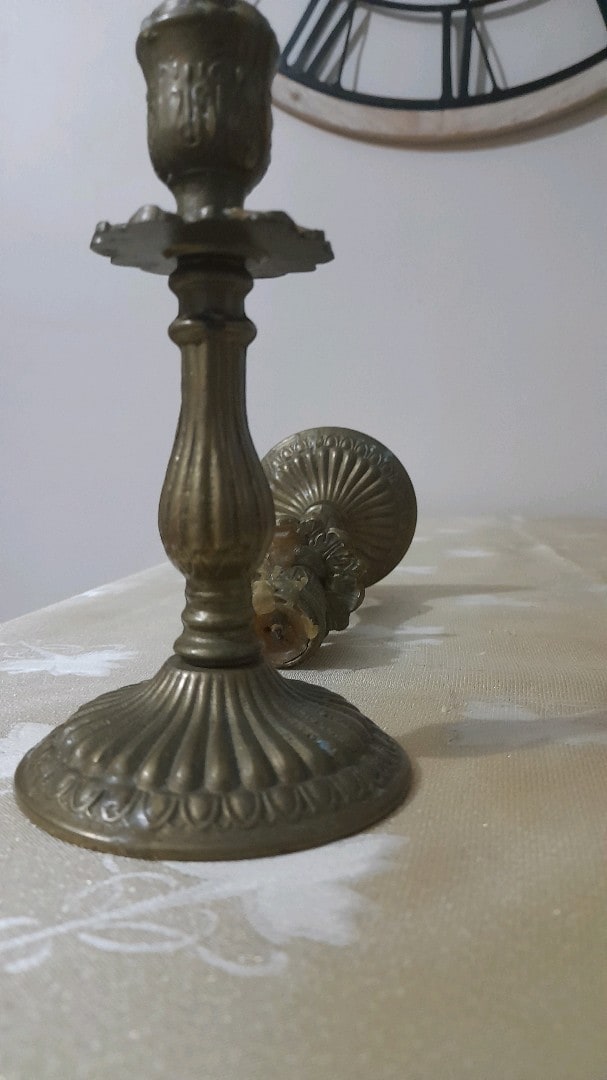 VİNTAGE BRONZ CİF ŞAMDAN. - 4