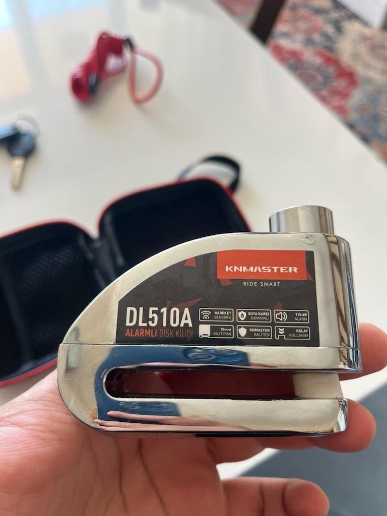 KNMASTER SIFIR DİSK KİLİDİ DL510A 10mm Taşıma Çantası Hediyeli - 5
