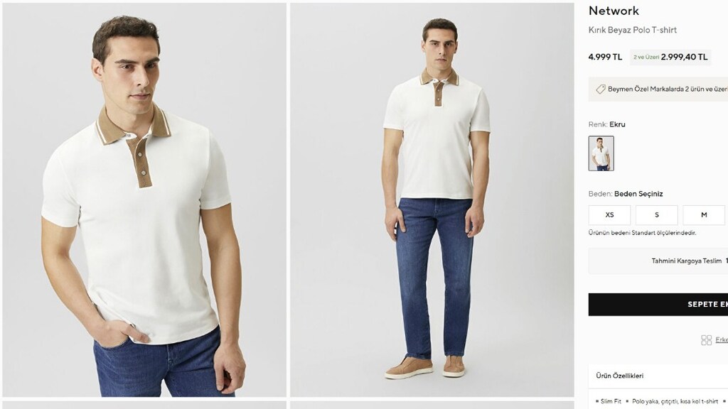 NETWORK KIRIK BEYAZ POLO TSHIRT - 4