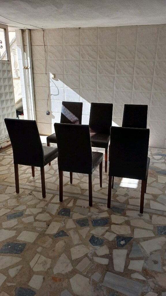 deri giydirme 6 tane sandalye agşap - 5