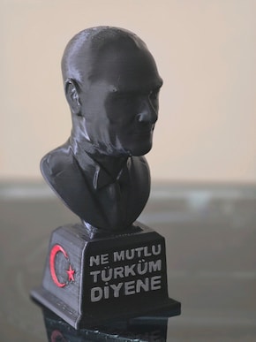 Atatürk Büstü Biblo Ne Mutlu Türküm Diyene Yazılı Masaüstü Dekor