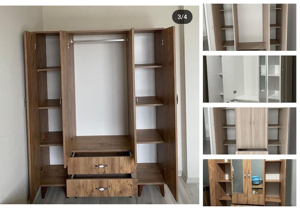 4 kapaklı elbise dolabı kqwncappkn - 3