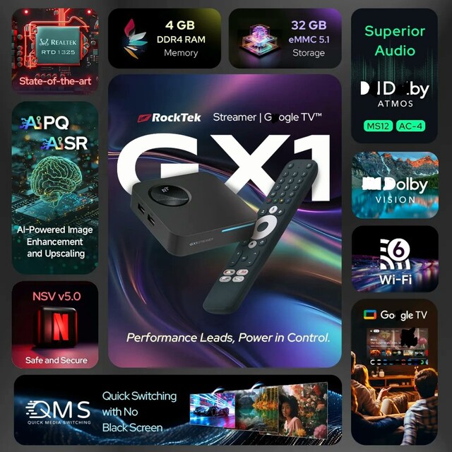 RockTek GX1-AI Yapay Zeka Android TV Box