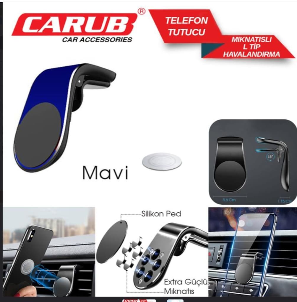 Telefon Tutucu L Tipi Havalandırma Mavi - 2