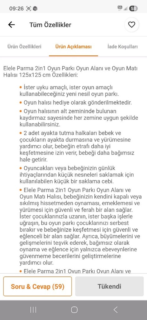 bebek oyun parkı 1.25 e 1.25 ebat. temiz sorunsuz kaliteli. - 5