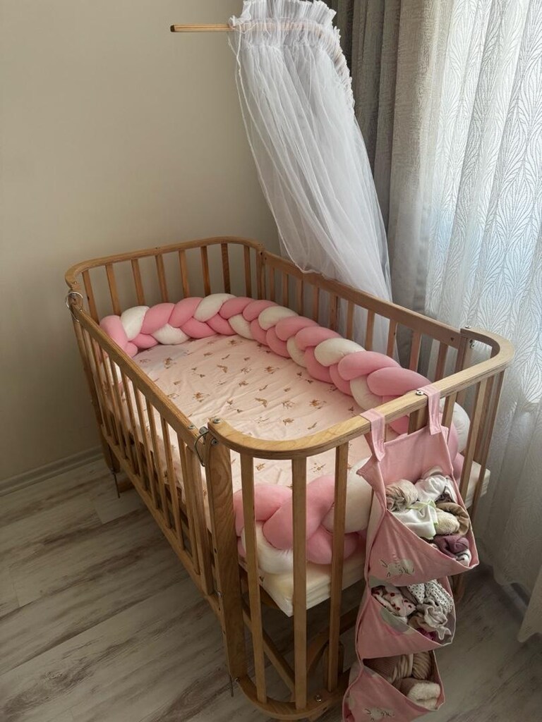 anne yanı beşiği ahşap - 2