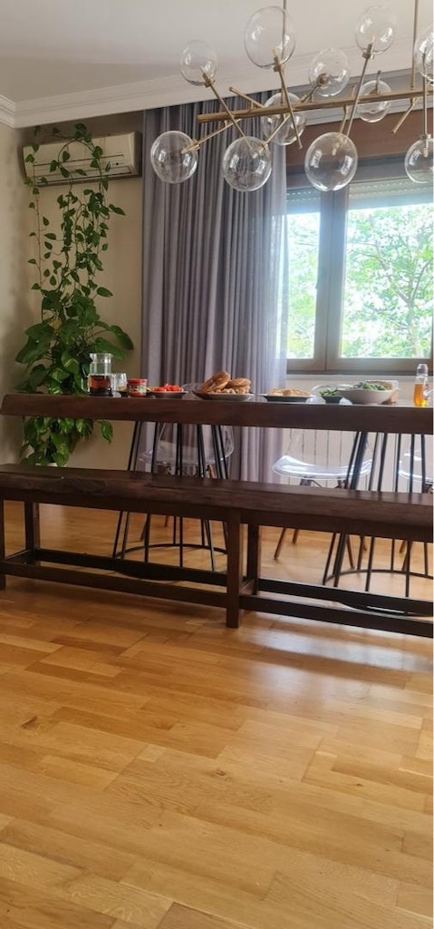 masif Ahşap Kütük Yemek Masası ve bank - 4