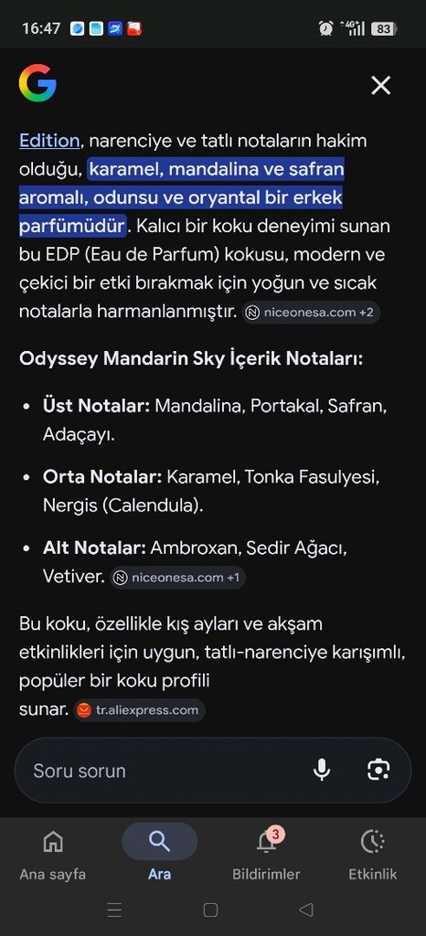 Armaf odysseyy mandarin sky 100 ml sıfır kutusunda orjinsl arap parfüm - 3
