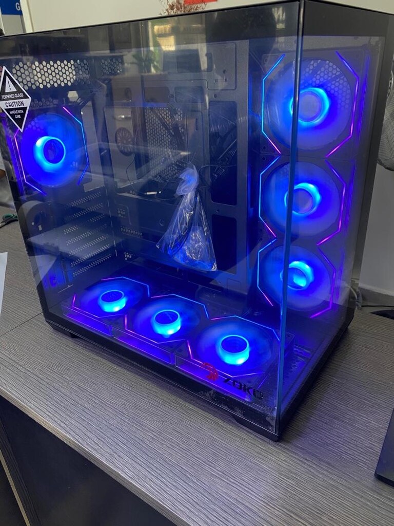 Zoko Siyah 7x12cm ARGB Fanlı ATX Gaming Akvaryum Kasa - 3