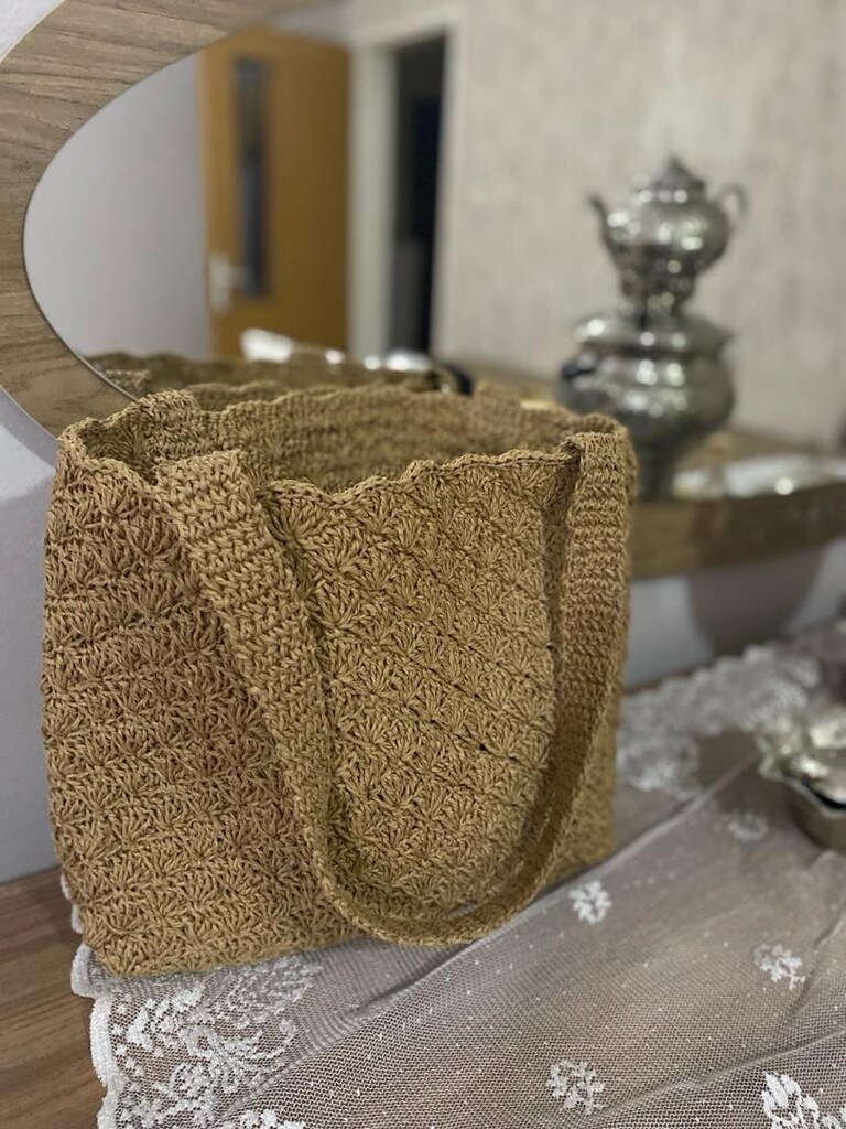 hasır çanta örgü çanta bohem çanta - 2