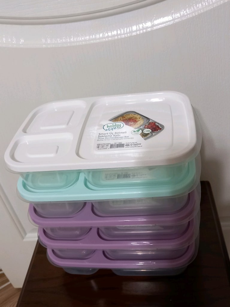 Hobby Üç Bölmeli Saklama Kabı 1.15lt sıfır 30 adet indirimde 2.500TL