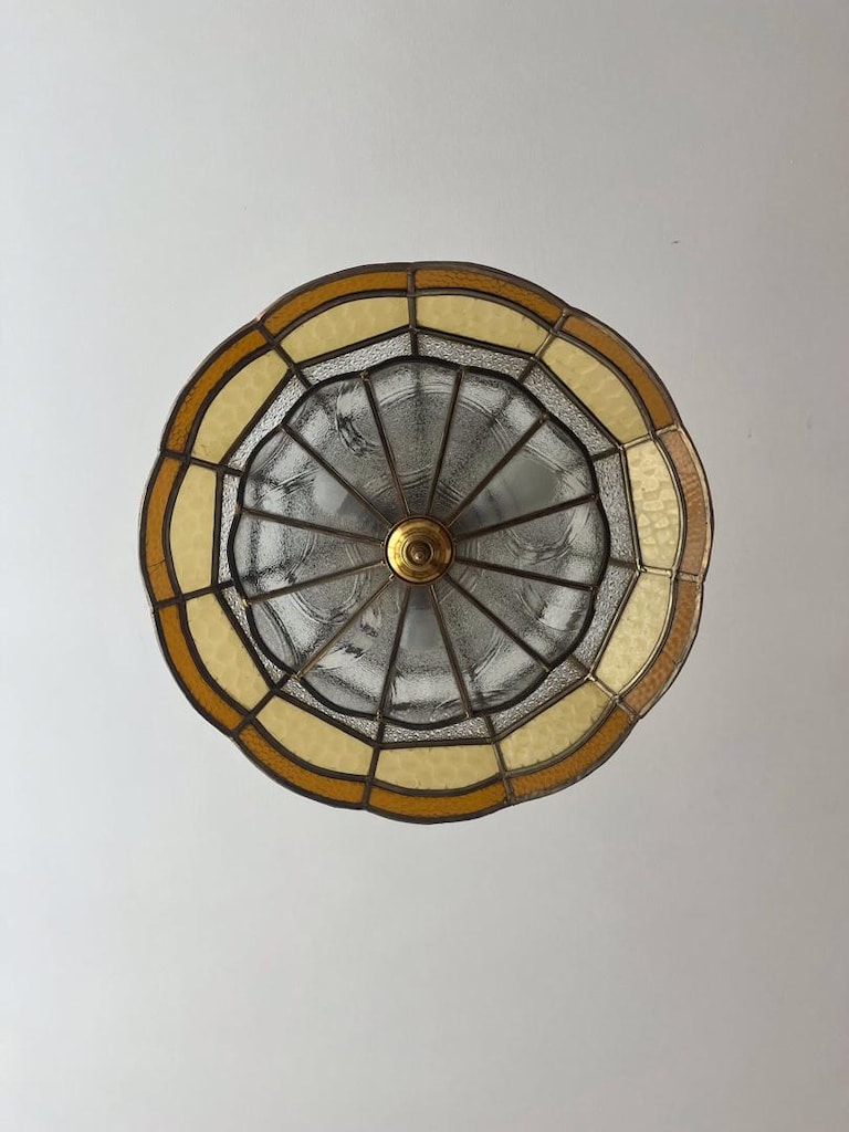 Vintage Büyük Boy Vitray Avize - 4
