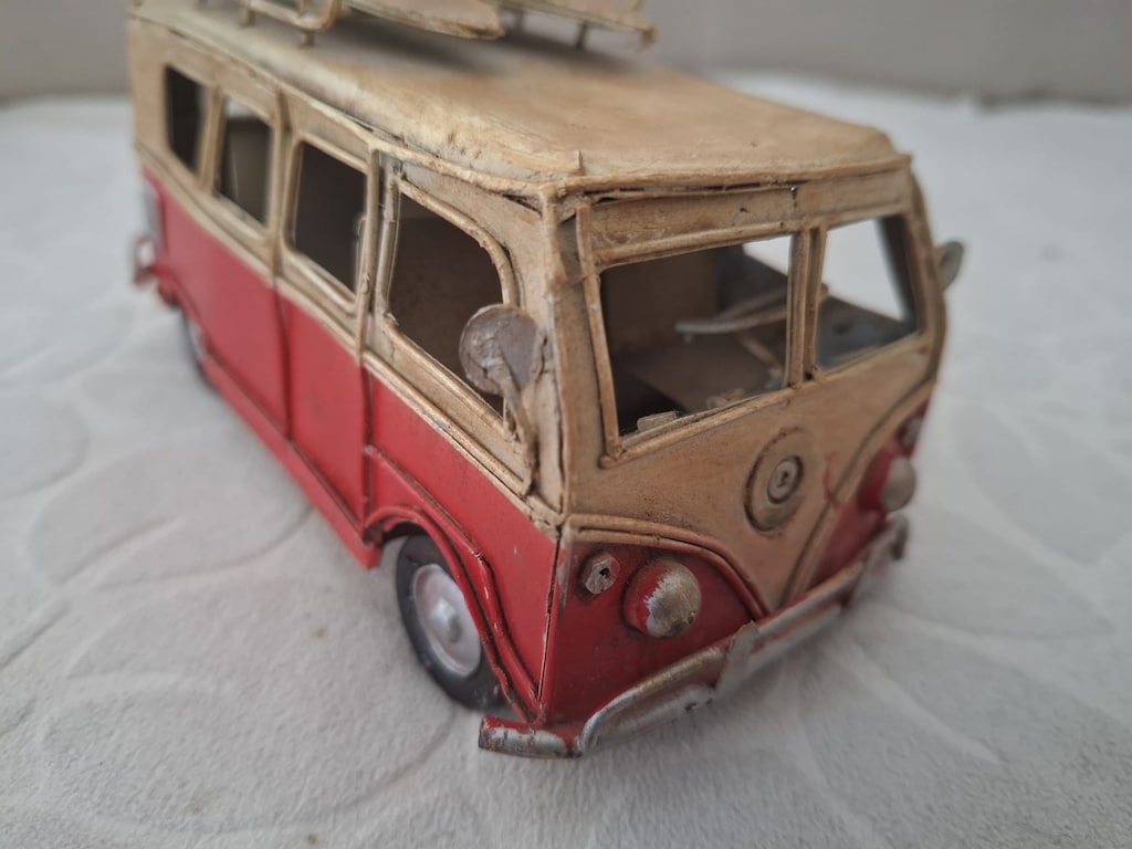 Dekoratif Metal Minibüs Vintage Vosvos TENEKE KARAVAN - 3