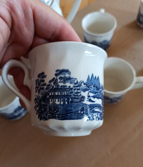 İngiliz Staffordshire Temalı 8 Parça Çay Servis Takımı