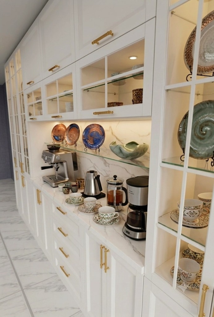 Premium LED'li Kahve Köşesi - Çimston Tezgah / Komple MDF - 4