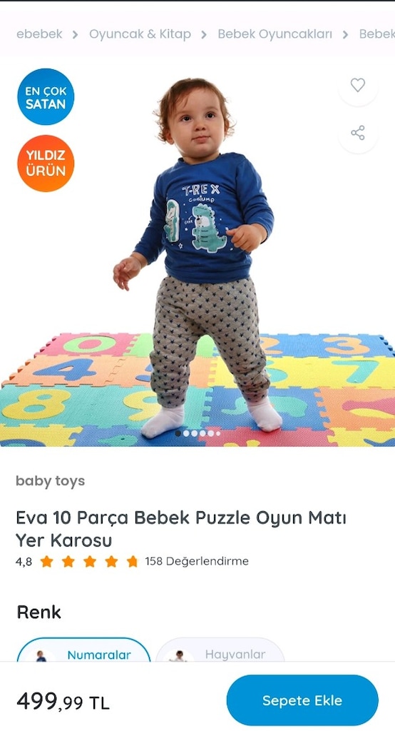 66 parça E BEBEK puzzle oyun matı - 9