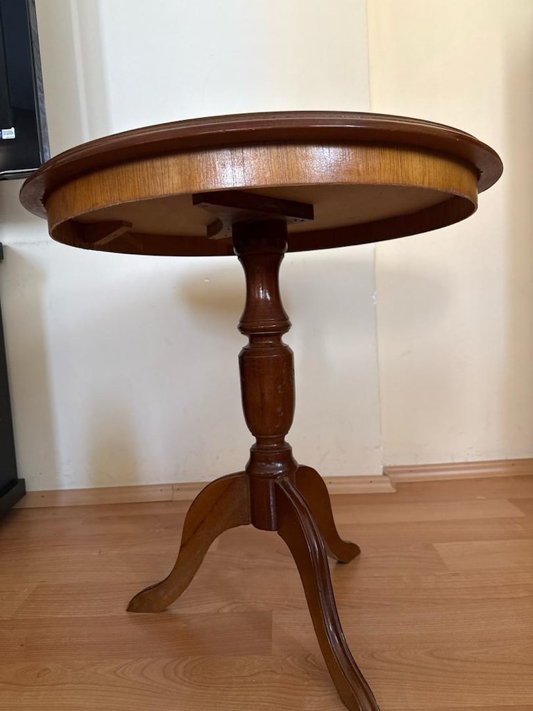 Vintage Klasik Ahşap Yuvarlak Fiskos Sehpa - 5