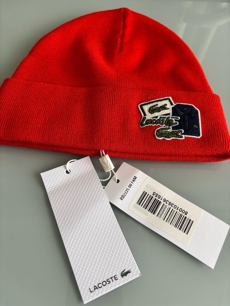 Orijinal lacoste bere unisex kırmızı renk sıfır etiketli - 3