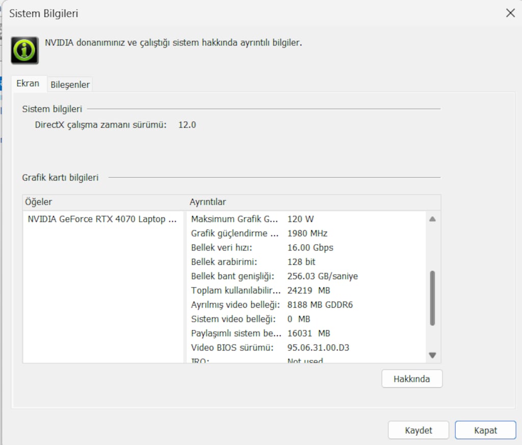 Kutulu Temiz HP Victus 16 / RTX 4070 / R7 8845HS / 32GB RAM / 1TB SSD - 9