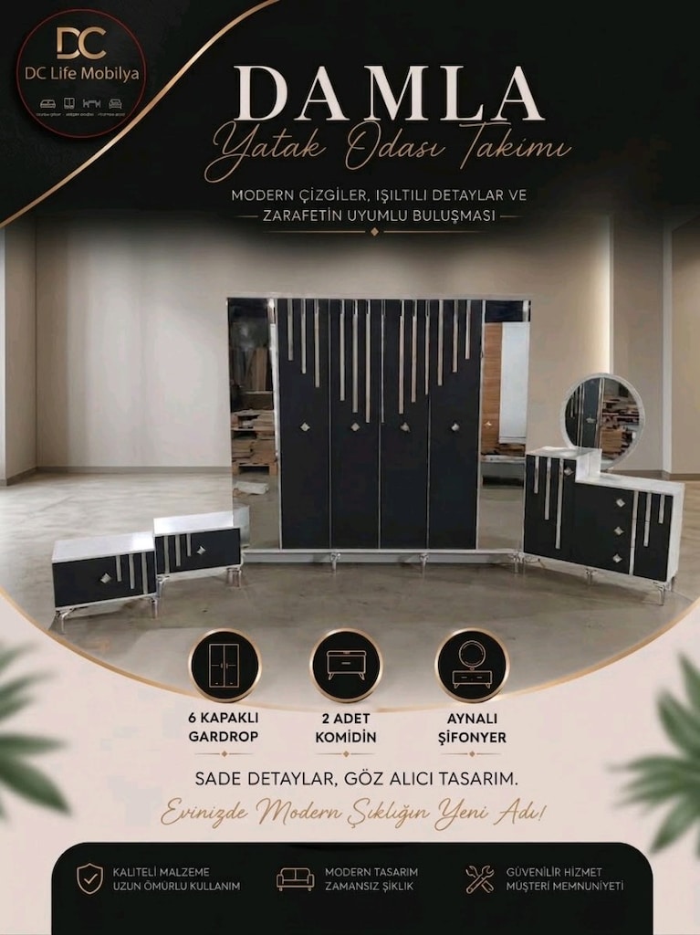 6 Kapaklı Gardırop Yatak Odası Takımı - 5
