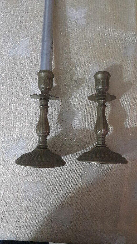 VİNTAGE BRONZ CİF ŞAMDAN. - 5