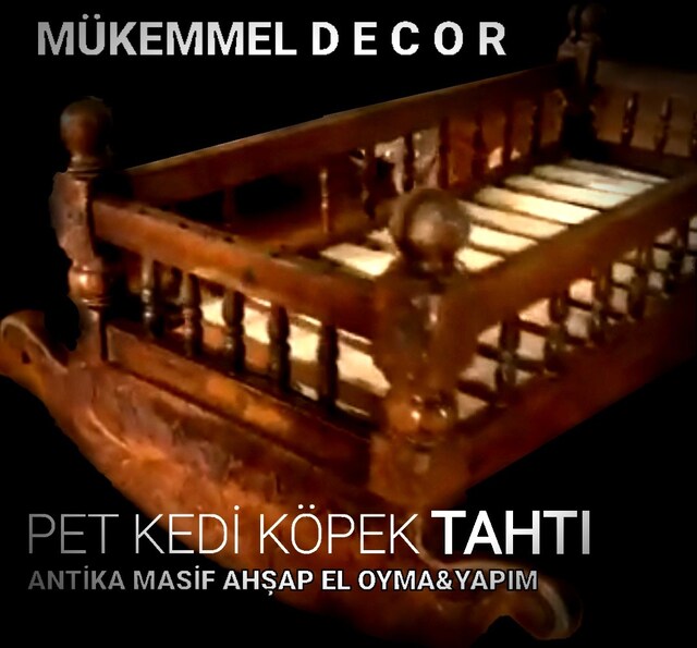 MÜKEMMEL ANTİKA MASİF AHŞAP EL YAPIM KEDİ KÖPEK SALLANIR YATAK TAHT