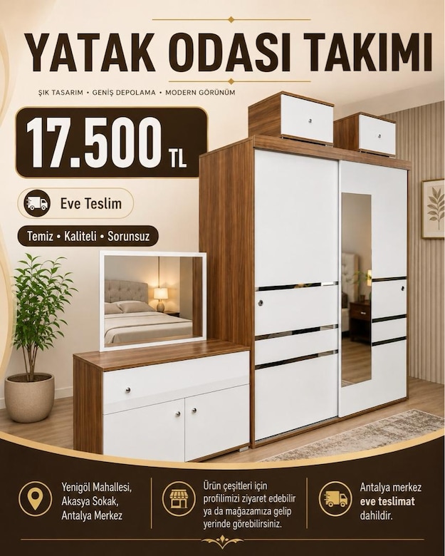 YATAK ODASI TAKIMI 2.el UYGUN FİYAT EVE TESLİM MONTAJ DAHİL