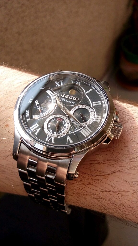 SIFIR Seiko Premier Moonphase Kinetik Otomatik Saat Çelik Kordon Kasa - 2