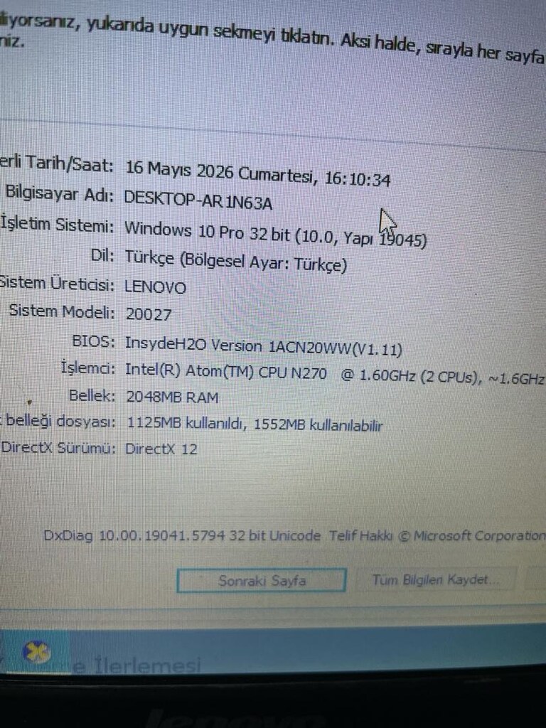 Lenovo IdeaPad S10-2, 1.66 GHz Intel Atom N280 işlemci, 2GB 160 gb hdd - 3