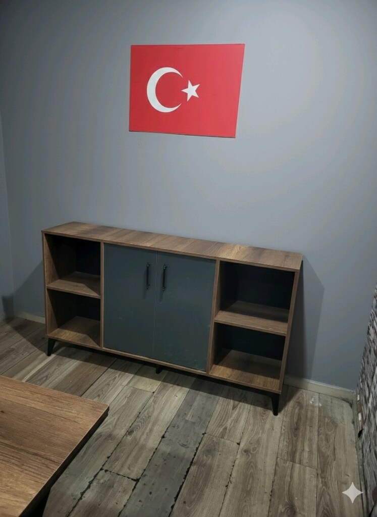 L Etajerli Ofis Makam Masası Takımı - 5