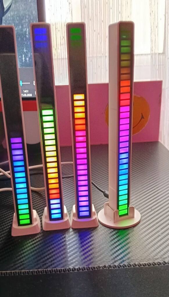 Rgb LED Çubuk Sese ve Müziğe Duyarlı Ambiyanslı Ekolayzer C Type Şarjl - 2