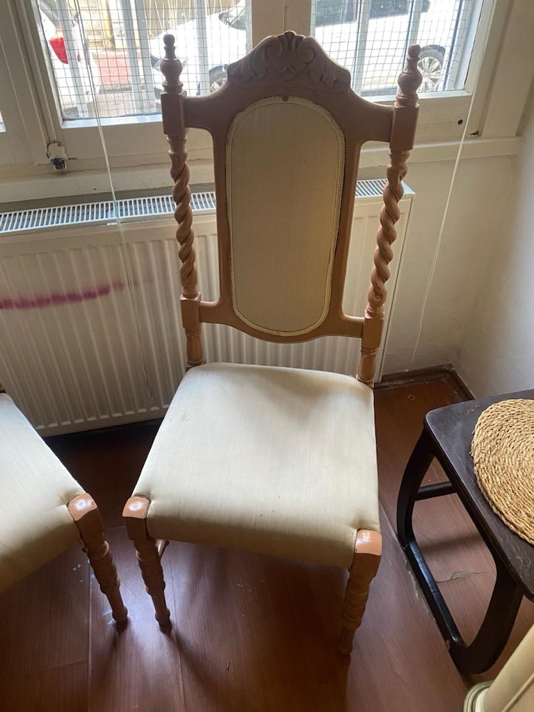 Oymalı Ahşap Klasik Tarz Sandalye – 2 Adet - 2