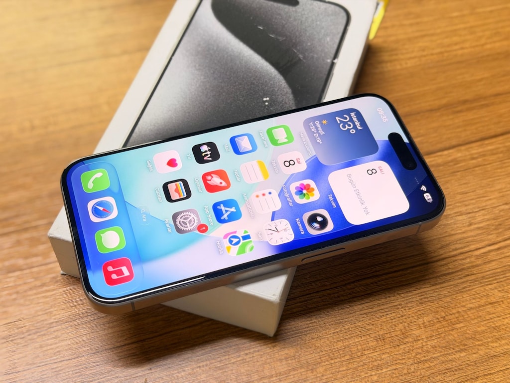 İPHONE 15 PRO 128GB NATURAL PİL%95 GARANTİLİ SERİ DEĞİŞENSİZ... - 3
