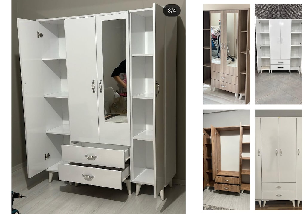 4 kapaklı elbise dolabı rlyqiwyoih - 5