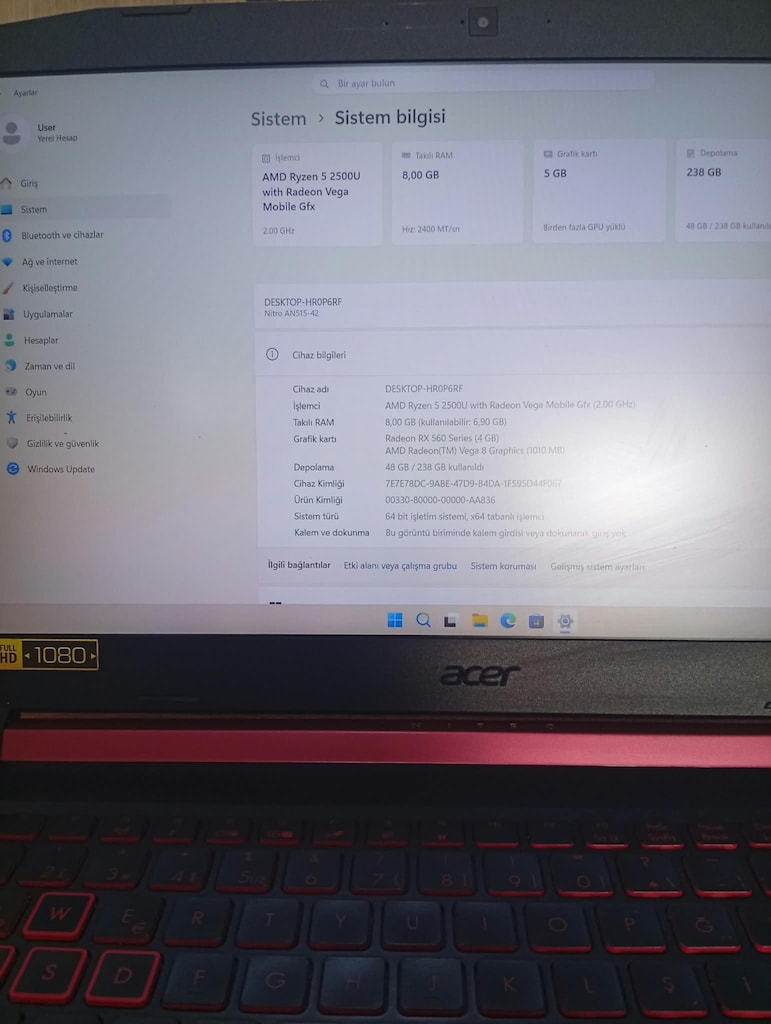 ACER NİTRO AN515-42 LAPTOP - 6