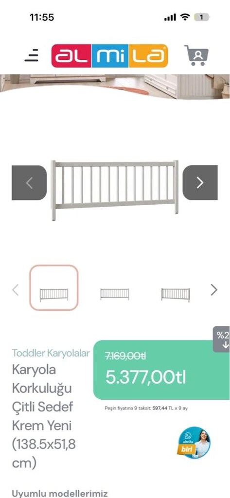 temiz kullanılmış yataklı beşik - 6