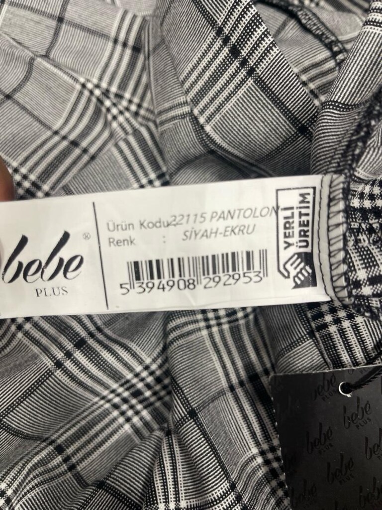BEBE PLUS EKRU KUMAŞ PANTOLON - 8