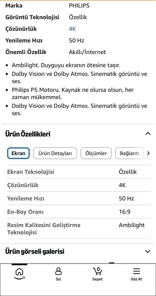 Philips The One Performans Serisi 50PUS8505/62 50'' (126 cm) 4K UHD LE - 2
