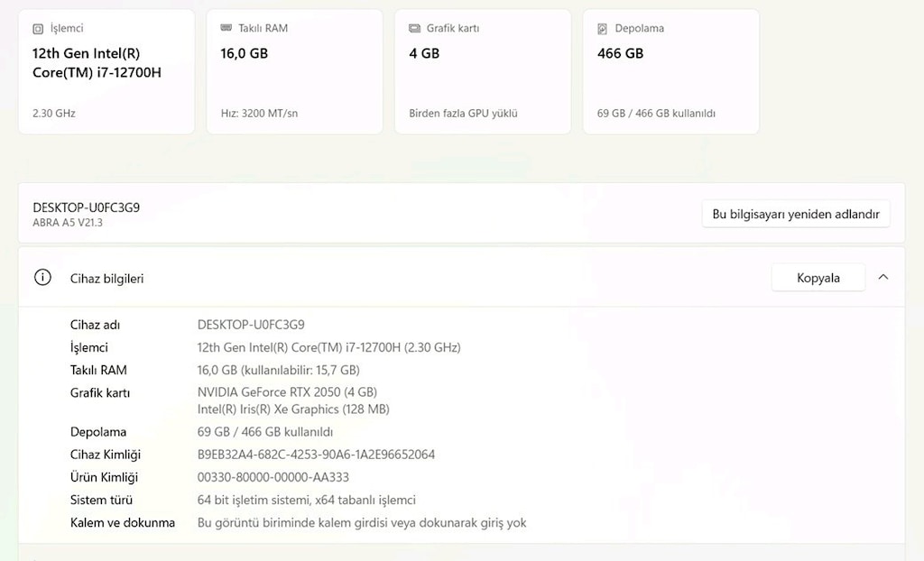 i7 12. Nesil Monster G@ming garantili oyun canavarı laptop - 8