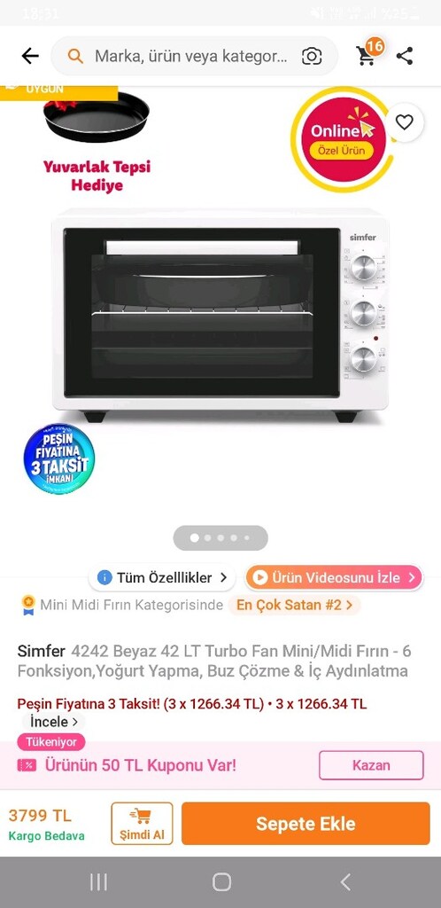 simfer midi fırın 42lt - 7