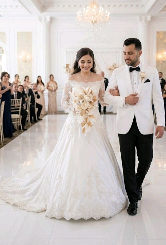 FRANSIZ DANTEL PRENSES GELİNLİK straplez romantik S - 2