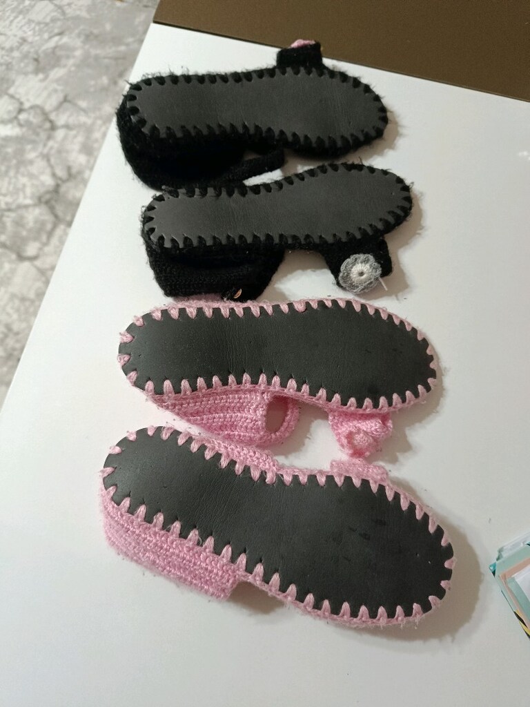 30-32 uyumlu el örgüsü keçe sandalet - 2