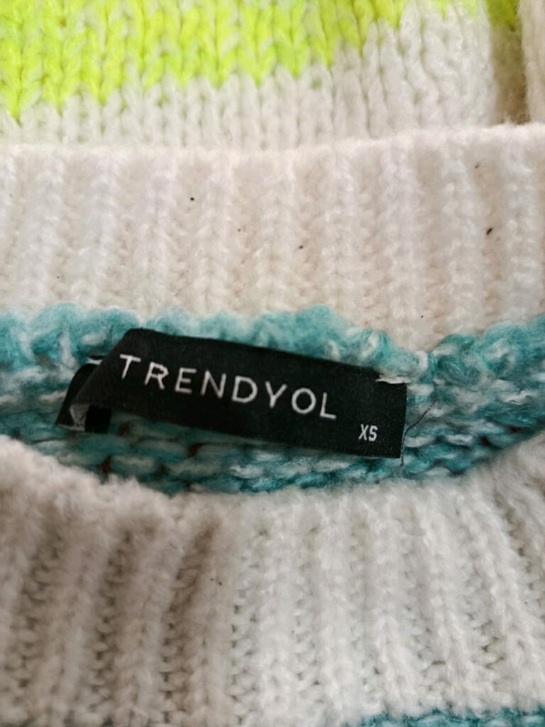 Trendyol Renkli Şeritli Neon Kazak - 5