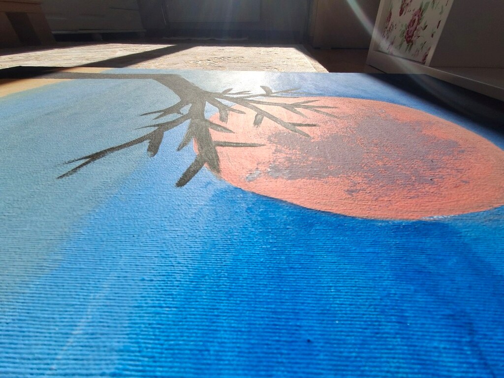 Dolunayın Tanıklığı Tuval üzerine akrilik boya 50 x 70 cm - 3